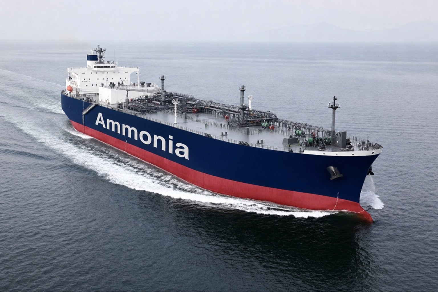 Ammonia carrier underway at sea